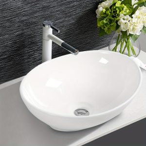 Lifezeal Goplus Oval Bathroom Basin Ceramic Vessel Sink Bowl Porcelain wu002F Pop Up Drain