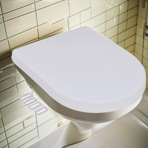 White Soft Close Toilet Easy Clean Durable Design Universal Fit