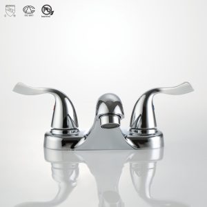 1pc Double Handle Bathroom Faucet - Hot and Cold Water Control - 4 Inch Basin Sink - Easy Installation - Durable Design