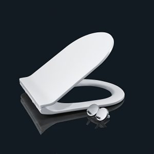 1pc Quiet-Close Toilet Seat Cover, U-Shaped Thickened PP Material With Slow-Down Function, Bathroom Sanitary Plastic Lid For Home Use, Toilet Accessories